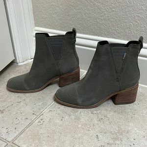 Green Toms Suede Booties